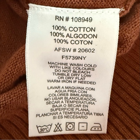 Alex Cannon Crewneck Argyle Sweater Size XL Rust Color Cotton - Picture 6 of 8